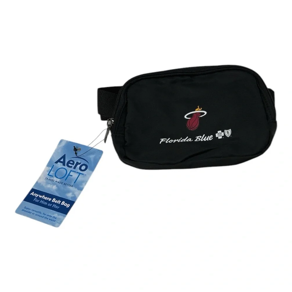 NWT Miami Heat Fanny Hip Pack Black Adjustable Waist Bag